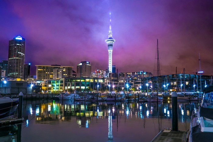 Night view at Sky Tower, Auckland